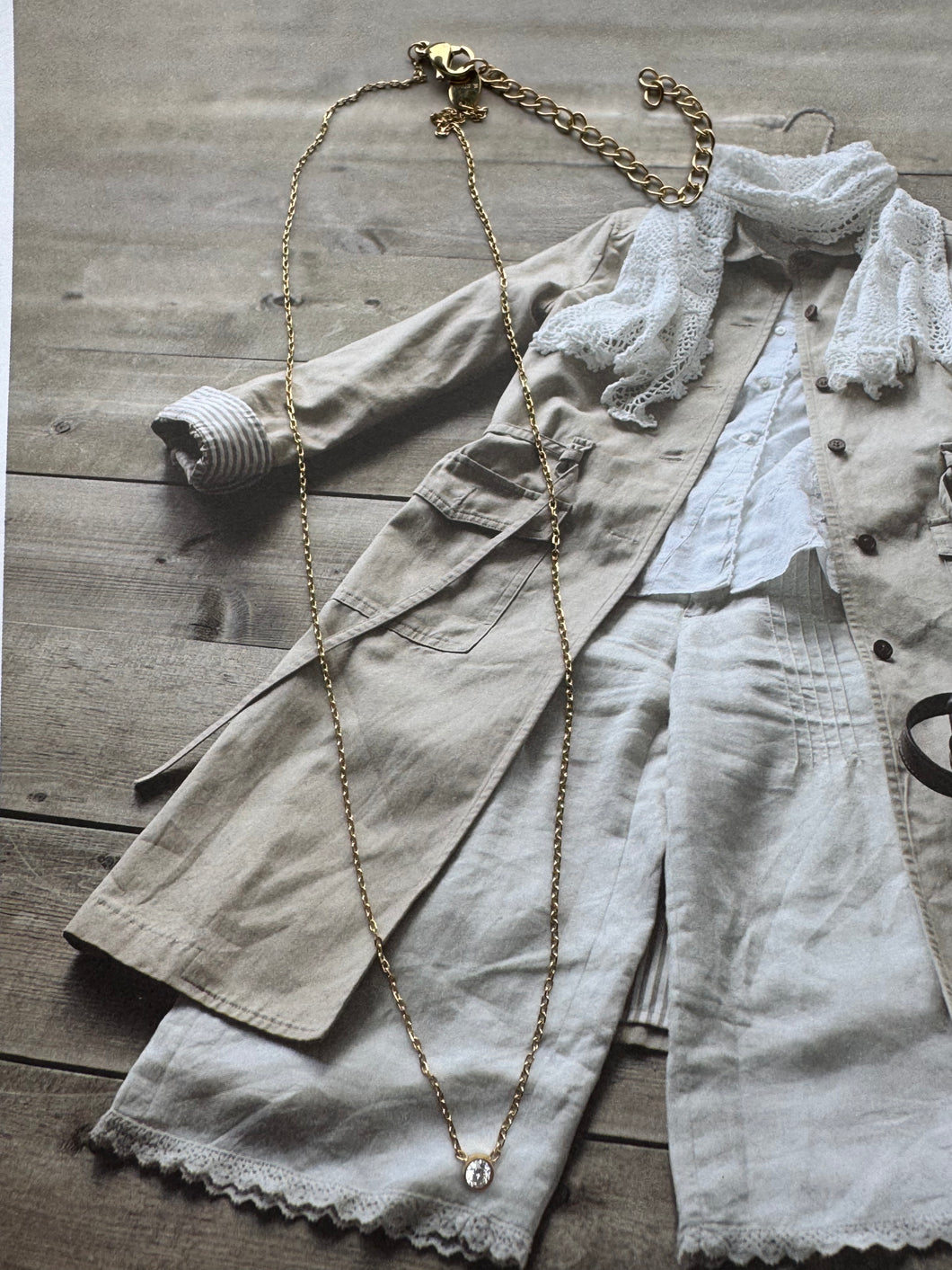 small stone chain necklace