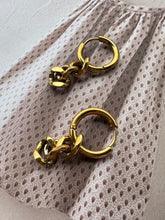 circle earring with thick chain