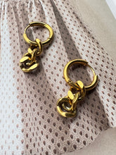 circle earring with thick chain