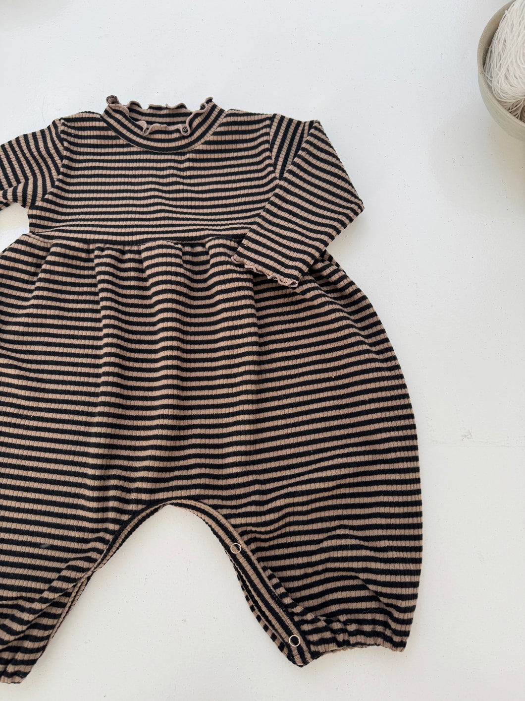 Striped cotton jumpsuit/all in one