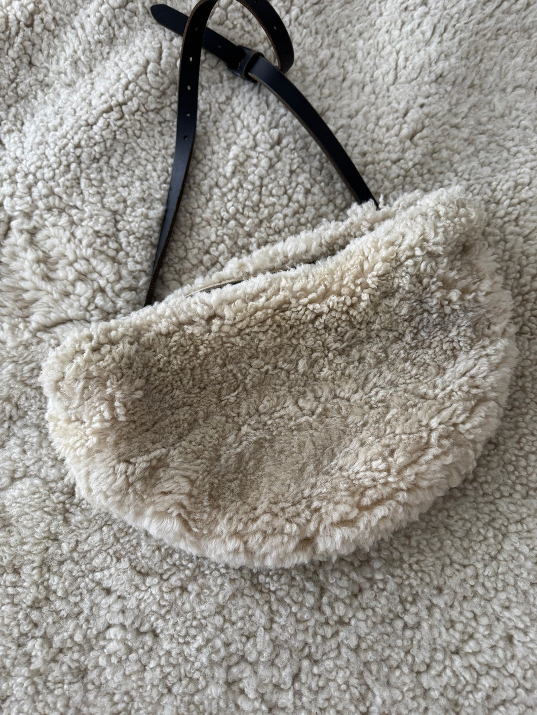 Oversized fur bumbag