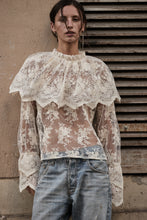 Lace Blouse with large Frill collar