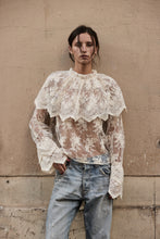 Lace Blouse with large Frill collar