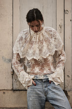 Lace Blouse with large Frill collar