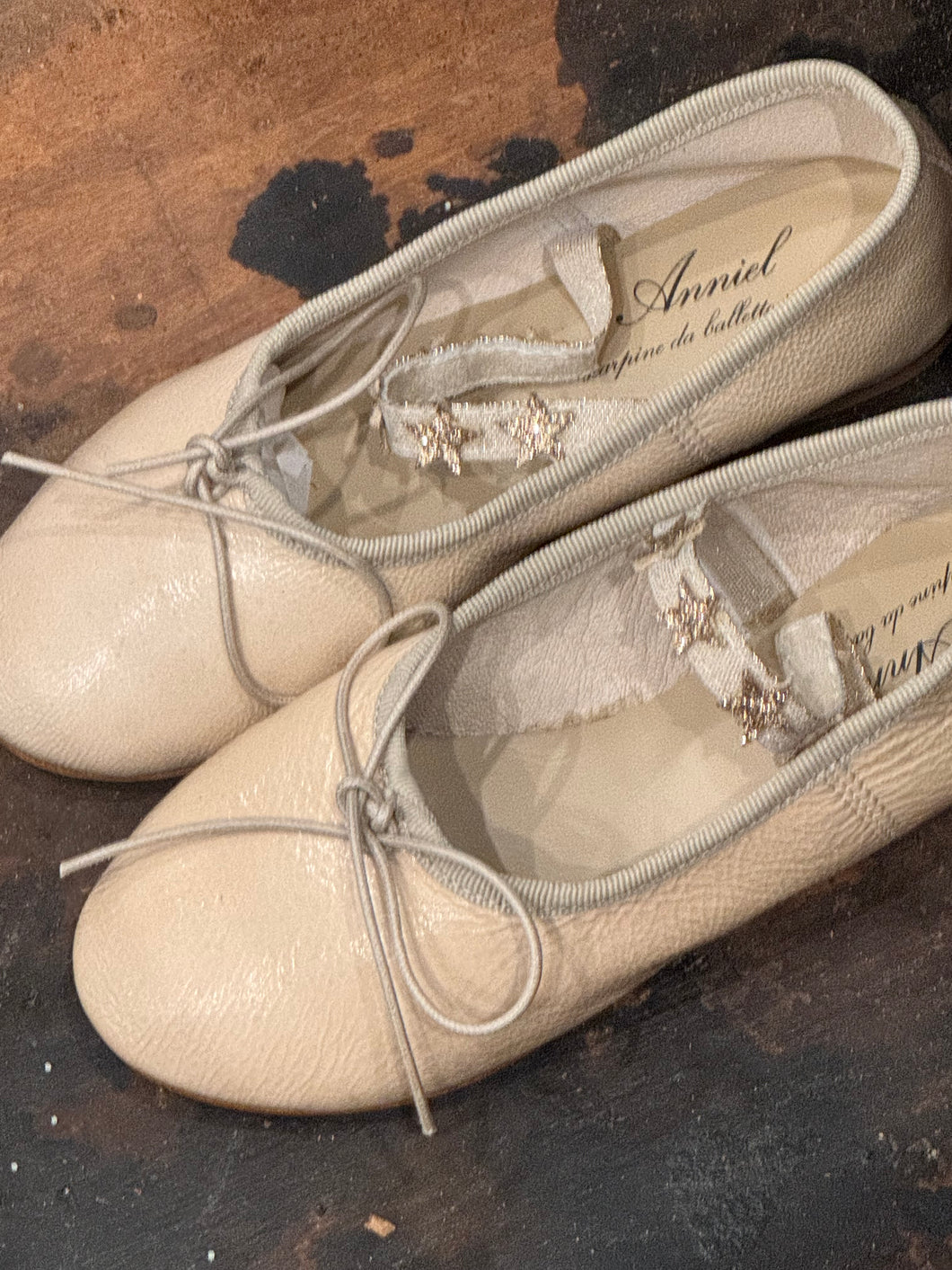 anniel - kids pink leather ballerina