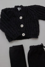 Pequeno - chunky baby knit cardigan charcoal