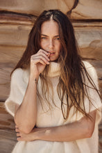 mamapapa -  cream knit sleeveless turtleneck