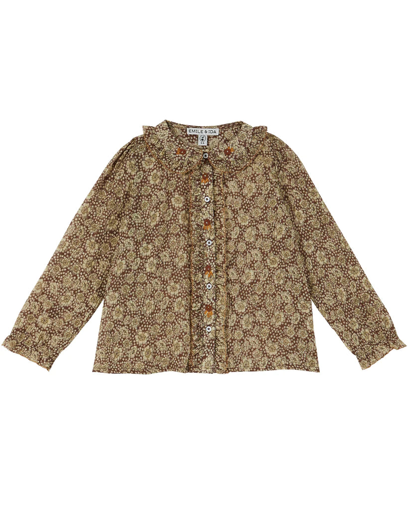 Emile et Ida - Brown printed blouse