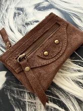Zip suede wallet