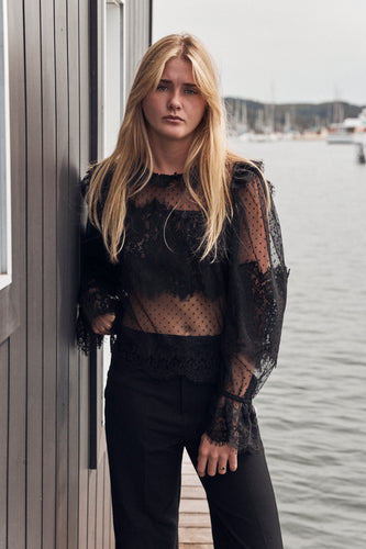 lace black blouse