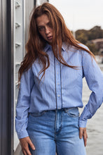 Blue and white stripe shirt