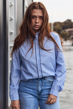 Blue and white stripe shirt