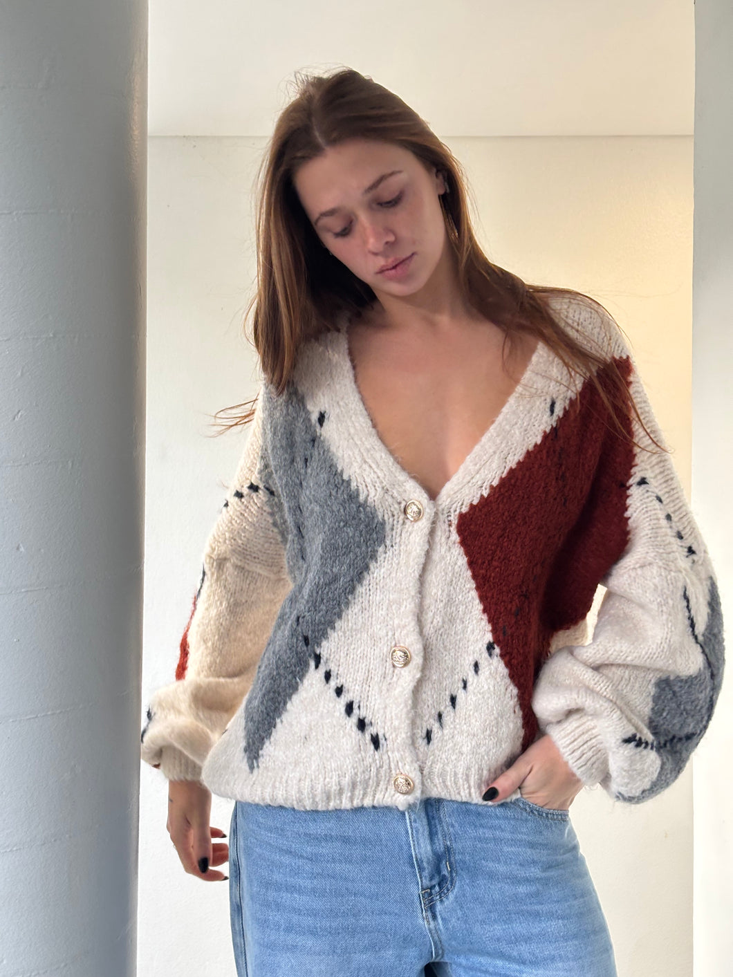 mamapapa - Brie argyle cardigan
