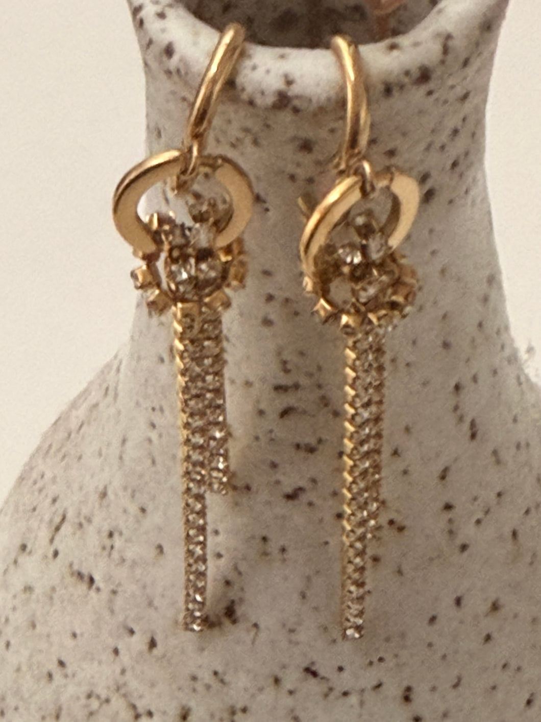 Long gem dangle earrings