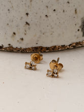 Trio Gem heart earrings
