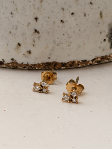 Trio Gem heart earrings