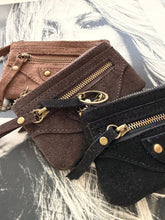 Zip suede wallet