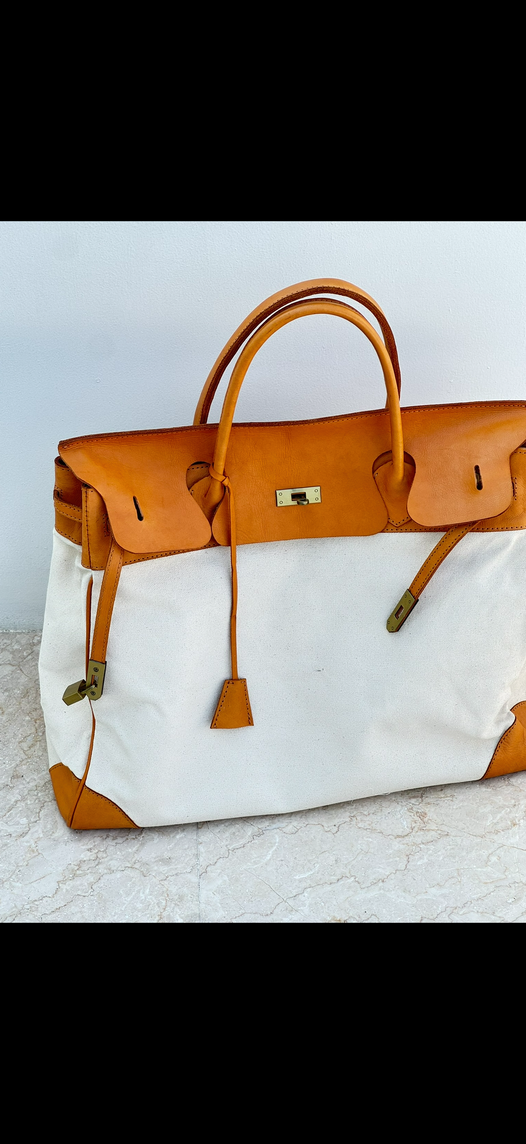 Weekender Leather / canvas large bag