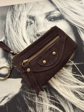 Zip suede wallet