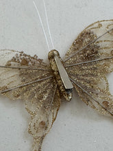 Butterfly gold sparkle on clip
