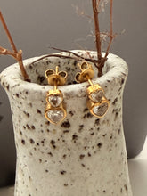 Double heart diamond studs