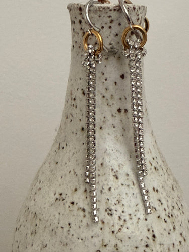 Long gem dangle earrings
