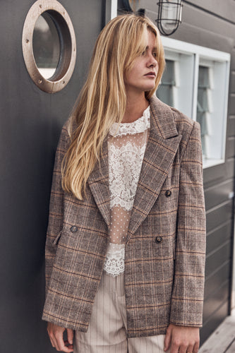 Brown Checkers Blazer