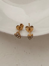 Mini diamond heart studs