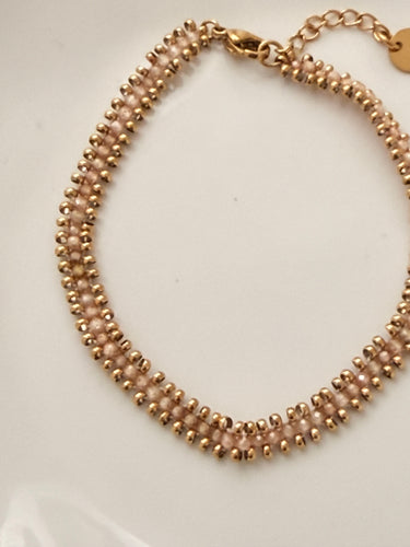 Beaded pale pink bracelet