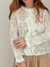 MM lace  blouse white