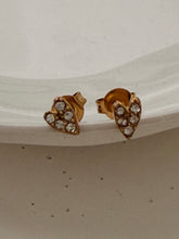 Mini diamond heart studs