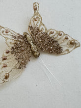Butterfly gold sparkle on clip
