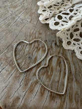 Heart silver earrings