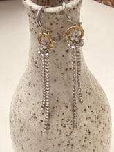 Long gem dangle earrings