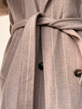 Winter stripe Coat with belt