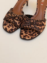 Leopard mules kitten heel