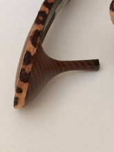 Leopard mules kitten heel
