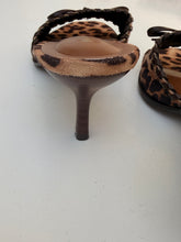 Leopard mules kitten heel