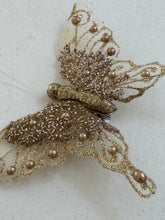 Butterfly gold sparkle on clip