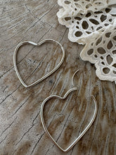 Heart silver earrings