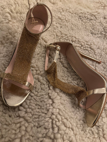 ideal - gold mesh high heels