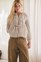 mamapapa - Bonbon offwhite frill stripe shirt