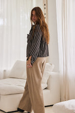 mamapapa - Bonbon chocolate frill stripe shirt