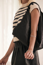 Leather large bag short strap