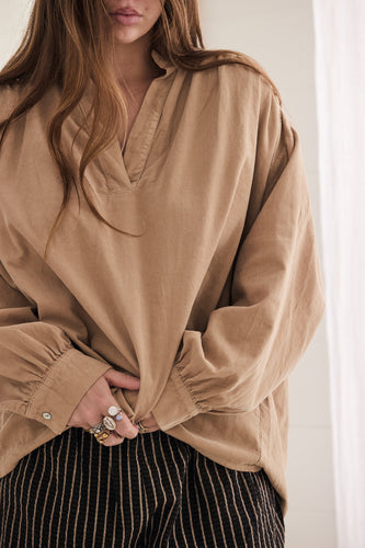 Mamapapa - Fennel camel corduroy blouse