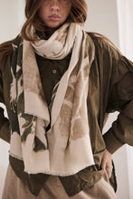 scarf print khaki tones