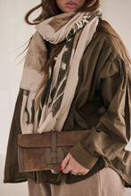 scarf print khaki tones