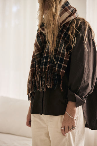 mamapapa - scarf dark stripe checks