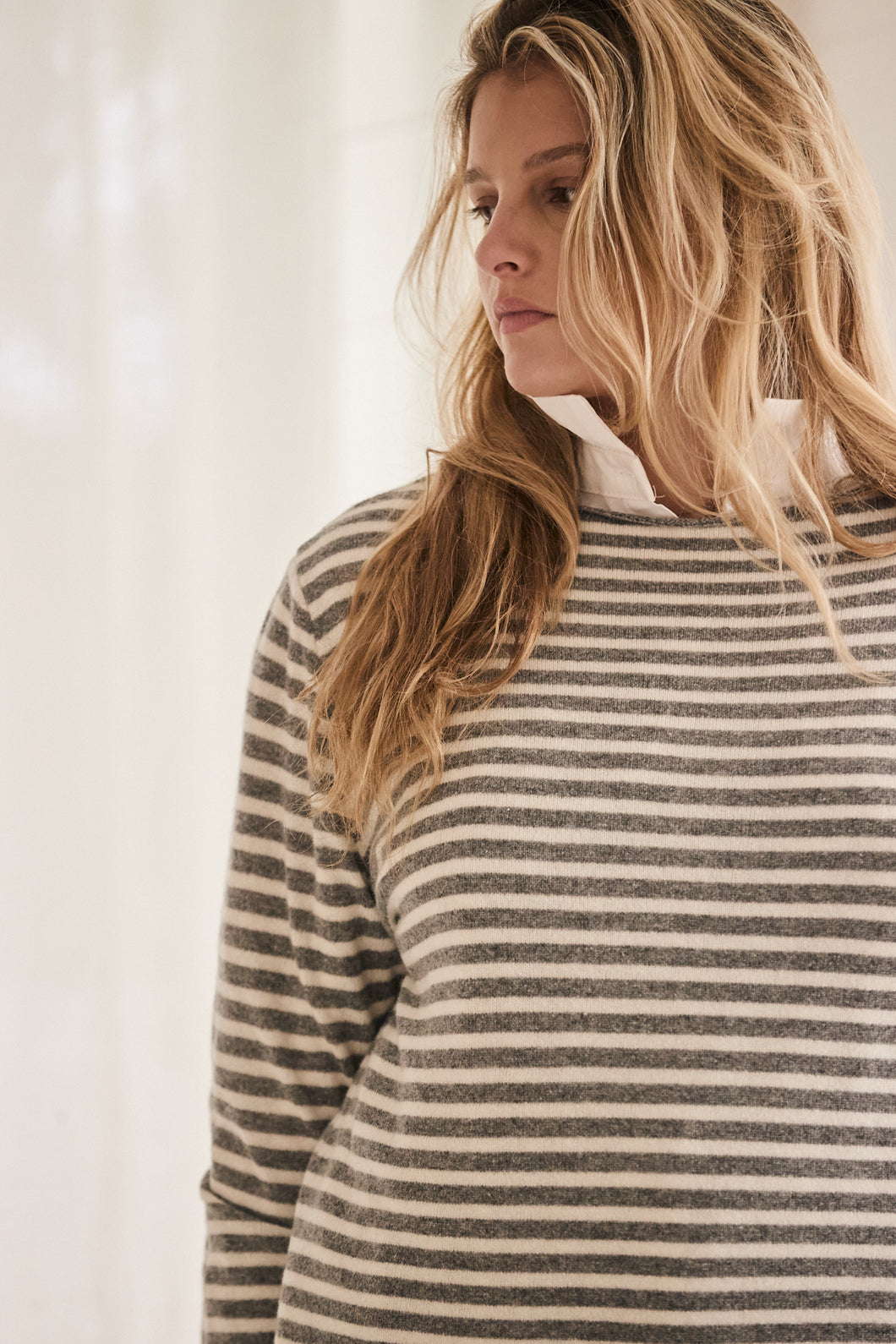 mamapapa - Nougat fine stripes sweater