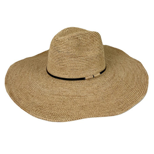 Aziz natural hat with leather braided
